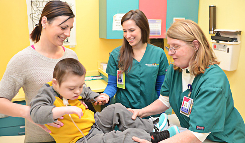 healthcare providers with family